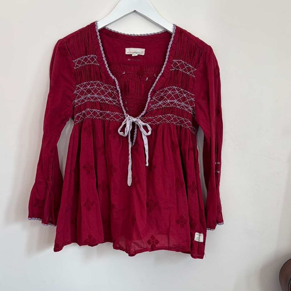 Women's Red Boho Top